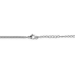 Collier Acier Carte Guyane 25*35mm Chaîne 2.5mm 50  à 55cm