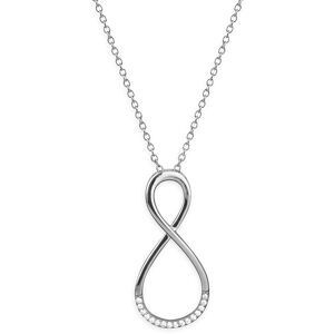 Collier Argent 925 Rhodié Infini Ziconium 13*27mm 42  à 45cm