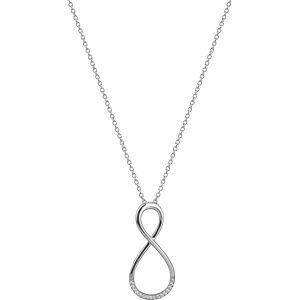 Collier Argent 925 Rhodié Infini Ziconium 13*27mm 42  à 45cm