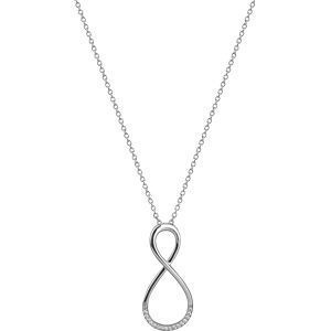 Collier Argent 925 Rhodié Infini Ziconium 13*27mm 42  à 45cm