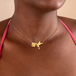 Collier Or 750 1mm Colibri Hibiscus 22*20m 42cm
