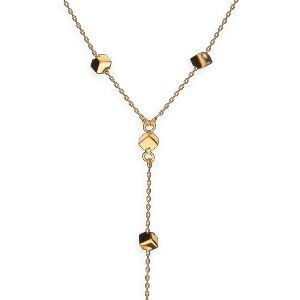 Collier Y Or 750 1mm Cubes 3mm Pendant 60mm 44cm