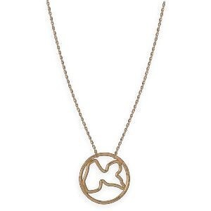 Collier Plaqué Or Carte Guadeloupe Cercle Martelé 25mm 38  à 42cm