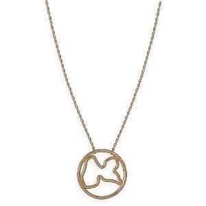 Collier Plaqué Or Carte Guadeloupe Cercle Martelé 25mm 38  à 42cm