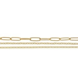 Collier Acier Jaune Triple Rangs Fantaisie 45  à 50cm