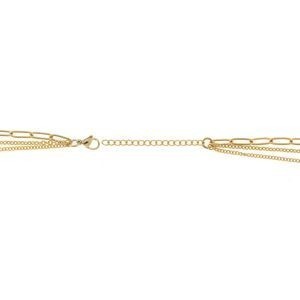 Collier Acier Jaune Triple Rangs Fantaisie 45  à 50cm