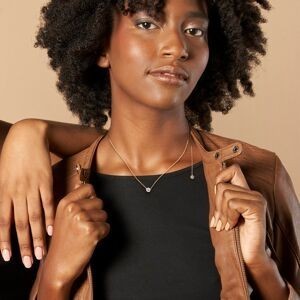 Collier Plaqué Or Buste 40  à 45cm Zirconium 6mm Dos 19cm Zirconium 5mm