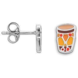 Boucles D'oreilles Argent 925 Email Ka 5*8mm