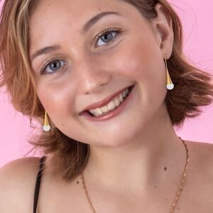 Boucles D'oreilles Acier Jaune Cristal Pendant 43.5mm