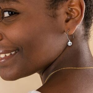 Boucles D'oreilles Acier Pendant 12*32mm Boule 9mm