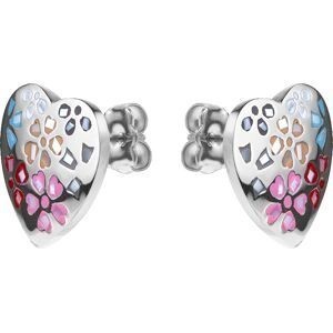 Boucles D'oreilles Acier Cœur 14.5mm Email Multicolore