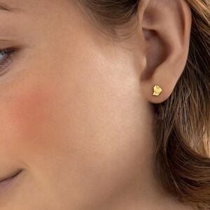 Boucles D'oreilles Or 750 Carte Guyane Laque Noir 4*5mm