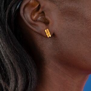 Boucles D'oreilles Or 375 Canne A Sucre 5*10mm