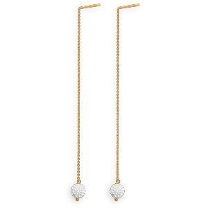 Boucles D'oreilles Guyannaises Or 375 Boule Strass 8mm