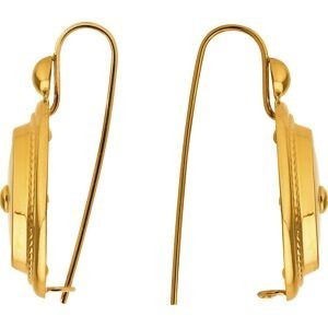 Boucles D'oreilles Or 750 Pendant 33mm Nacre Ovale 19.5*23mm