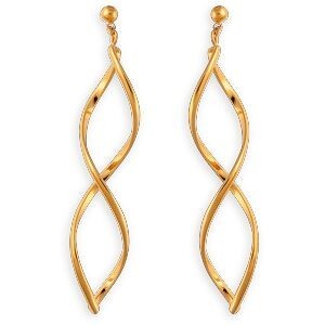 Boucles D'oreilles Plaqué Or Pendant 60mm Tourbillon 16*50mm