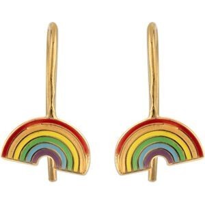 Boucles D'oreilles Plaqué Or Pendant 14mn Arc En Ciel 10*5mm
