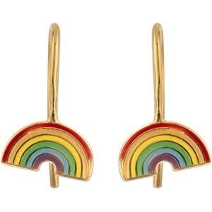 Boucles D'oreilles Plaqué Or Pendant 14mn Arc En Ciel 10*5mm