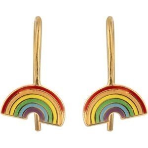 Boucles D'oreilles Plaqué Or Pendant 14mn Arc En Ciel 10*5mm