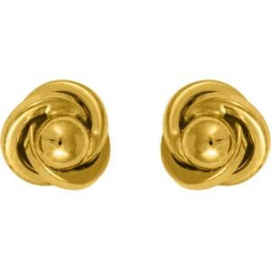 Boucles D'oreilles Or 375 Fleur 6mm Fermoir Or 375 Silicone
