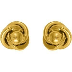 Boucles D'oreilles Or 375 Fleur 6mm Fermoir Or 375 Silicone