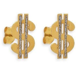 Boucles D'oreilles Or 375 Dollar Pailleté 8*13mm