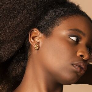 Boucles D'oreilles Or 375 Dollar Pailleté 8*13mm