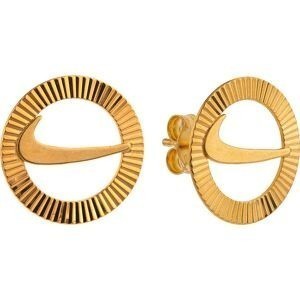 Boucles D'oreilles Or 750 Virgule Cercle Diamanté 13mn