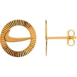 Boucles D'oreilles Or 750 Virgule Cercle Diamanté 13mn