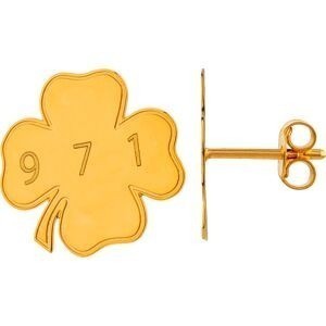 Boucles D'oreilles Or 750 Trèfle 971 14.5mm