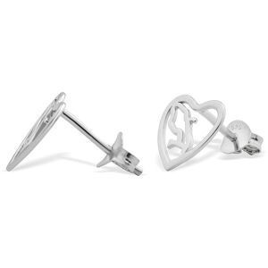 Boucles D'oreilles Argent 925 Coeur Carte Martinique 10mm