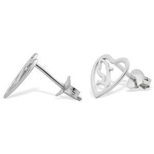 Boucles D'oreilles Argent 925 Coeur Carte Martinique 10mm