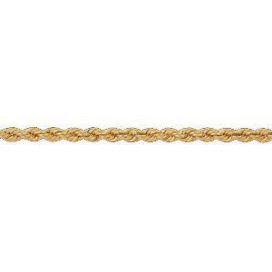 Bracelet Or 375 Maille Corde Creux 4.4mm 19cm