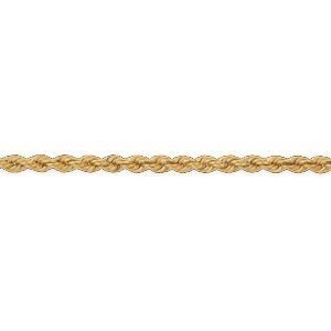 Bracelet Or 375 Maille Corde Creux 4.4mm 19cm