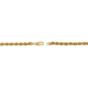 Bracelet Or 375 Maille Corde Creux 4.4mm 19cm