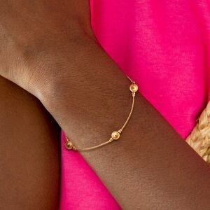 Bracelet Plaqué Or Boules 8mm 18cm