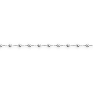 Bracelet Chapelet Argent 925 Boules 4mm Croix 8*17.5 19cm