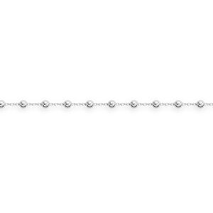 Bracelet Chapelet Argent 925 Boules 4mm Croix 8*17.5 19cm