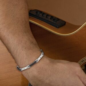 Bracelet Acier Bicolore Zirconium Teinté 6.5mm 18  à 20cm
