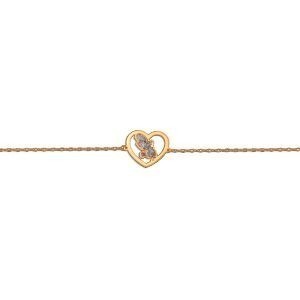 Bracelet Or 375 17  à 19cm Cœur Carte Martinique Email