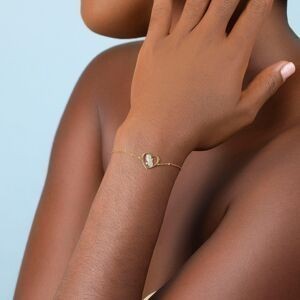 Bracelet Or 375 17  à 19cm Cœur Carte Martinique Email