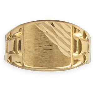 Chevalière Or 750 Carrée Satinée 11mm Corps 4mm Au Plus Etroit Taille 61