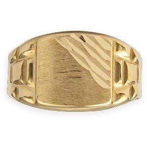 Chevalière Or 750 Carrée Satinée 11mm Corps 4mm Au Plus Etroit Taille 61