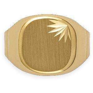 Chevalière Or 750 Ronde Satinée 14mm Corps 4.3mm Au plus Etroit Taille 70