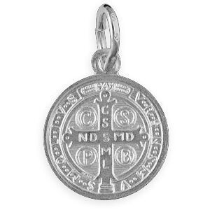 Médaille Saint Benoit Argent 925 15*17mm Avec bélière