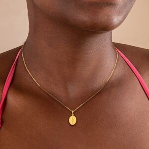 Médaille Or 375 Ovale Vierge Miraculeuse 10*20mm Avec Bélière