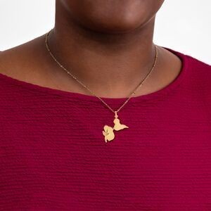 Pendentif Plaqué Or Carte Guadeloupe Colibri 27*32mm Avec Bélière