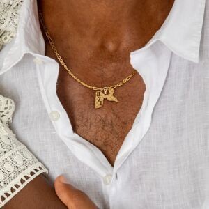 Pendentif Or 375 Carte Guadeloupe 971 Diamanté 23*18mm Avec Bélière