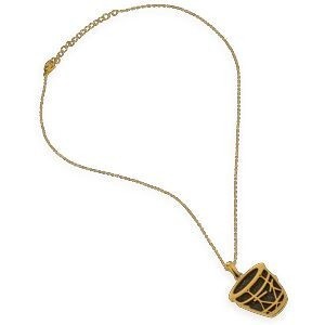Pendentif Acier Bicolore Gwoka Couleur Noire 22*35mm Avec Bélière