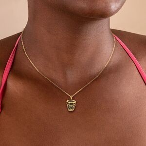 Pendentif Acier Bicolore Gwoka Couleur Noire 22*35mm Avec Bélière